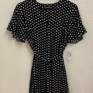 Black Dress with White Polka Dots - NWT Medium